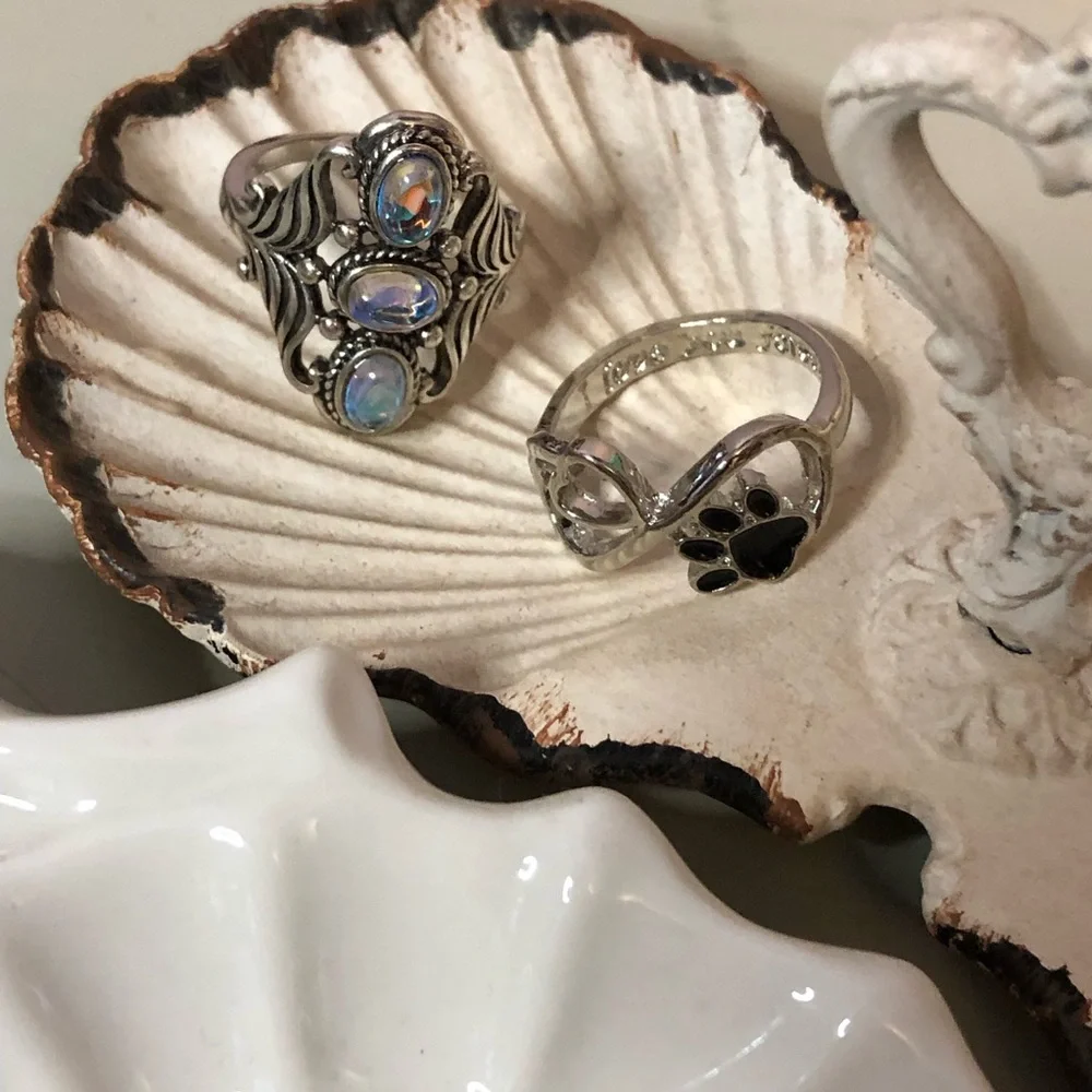 Vintage Style Trinket Dishes and Costume Jewelry Bundle Of Five New